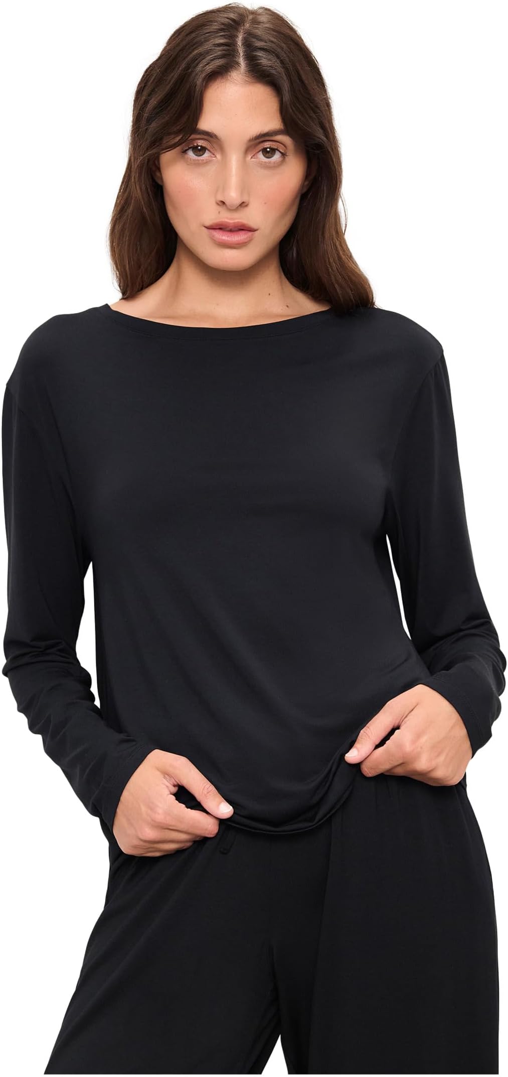 

Женская повседневная футболка Gisele Modal с длинным рукавом Eberjey, Black