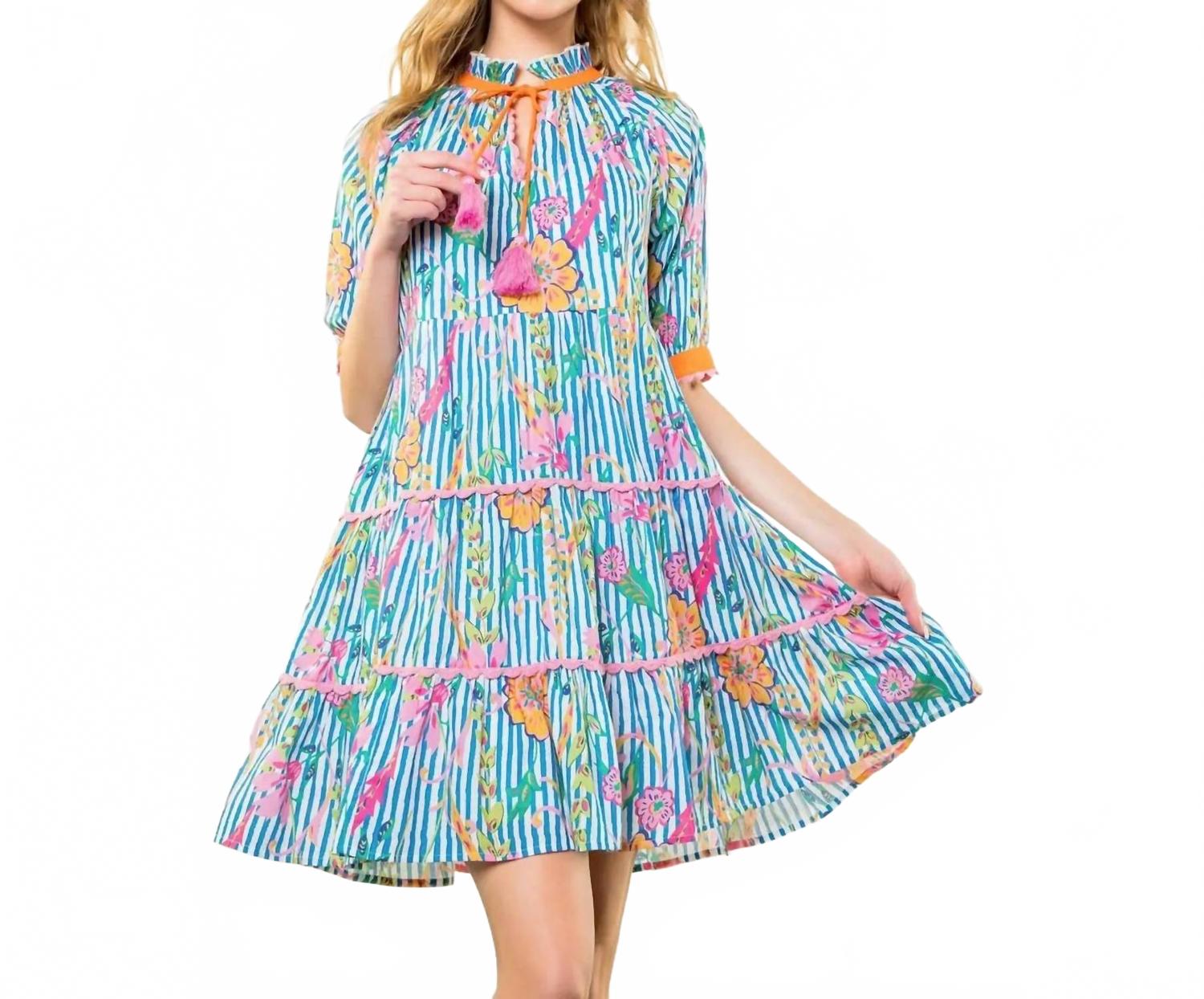 

Платье Алисса ярусное в синем цвете THML