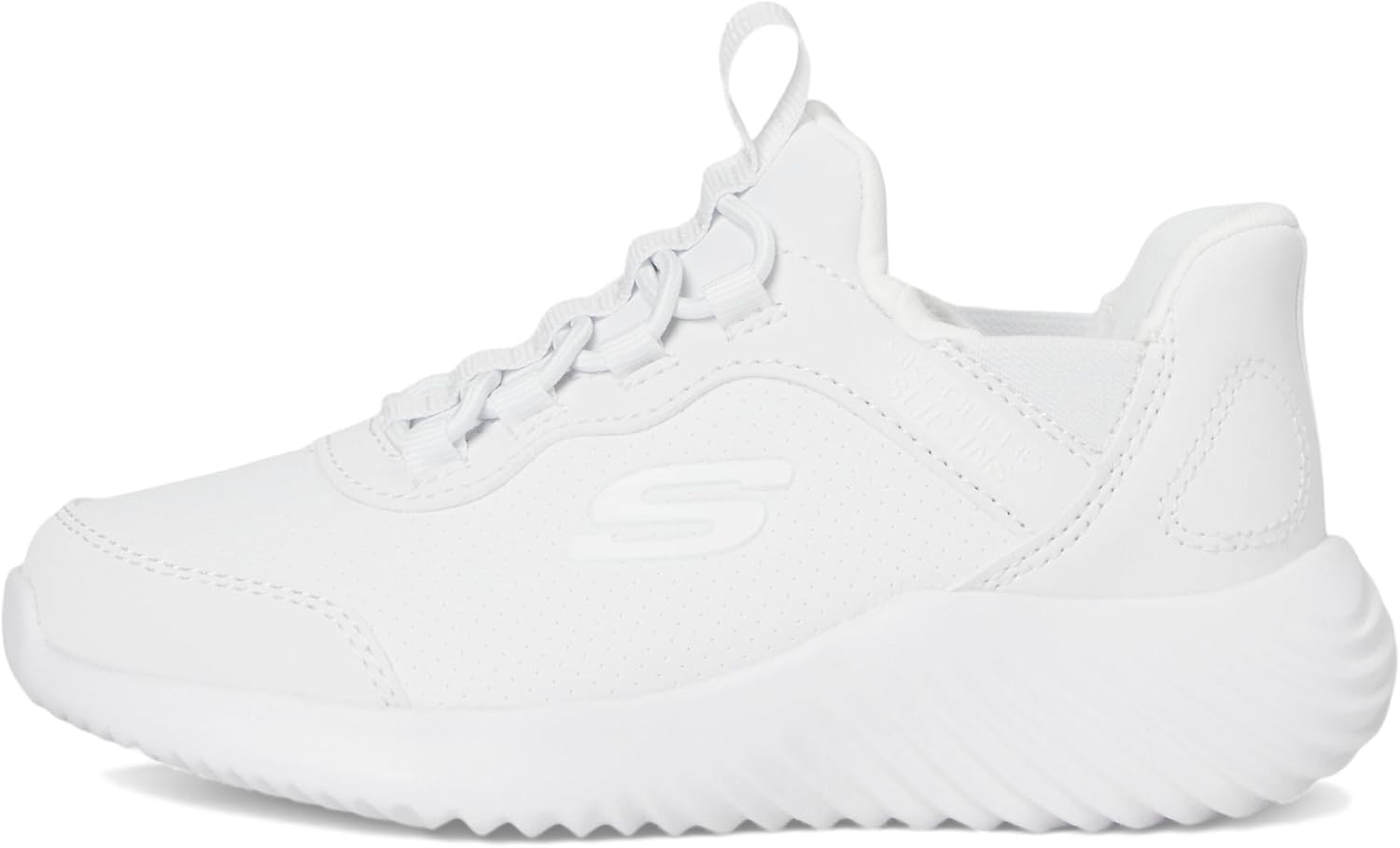 Мужские слипоны Skechers Hands Free Bounder 403896L (маленький/большой ребенок), белый — фото 4