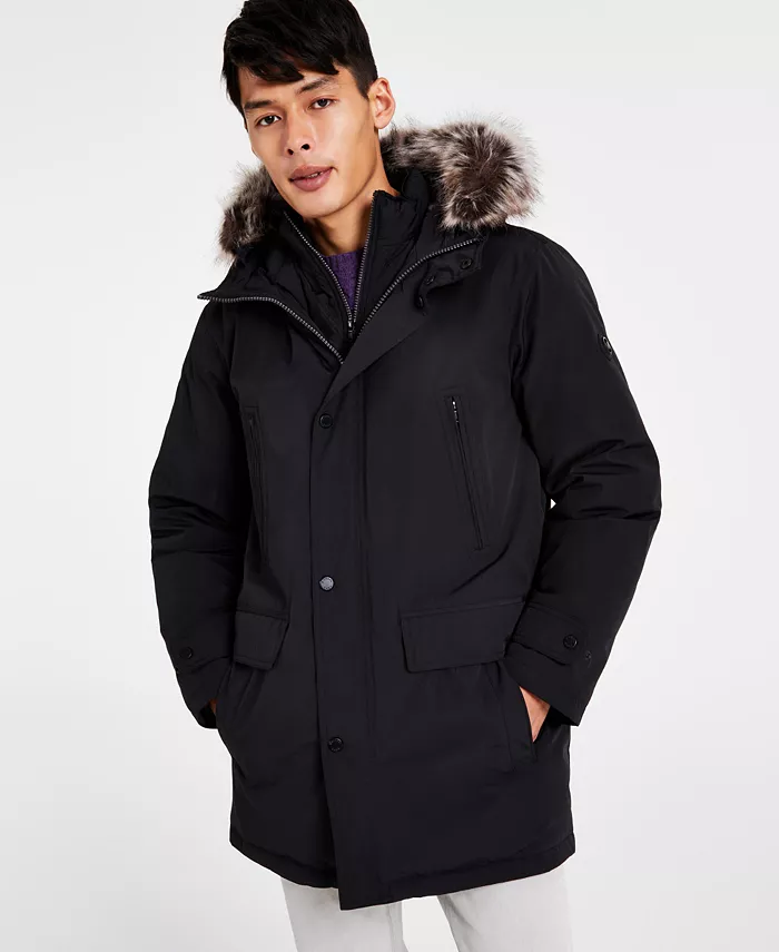 

Парка с капюшоном и нагрудником Michael Kors Men's Hooded Bib Snorkel Parka, черный