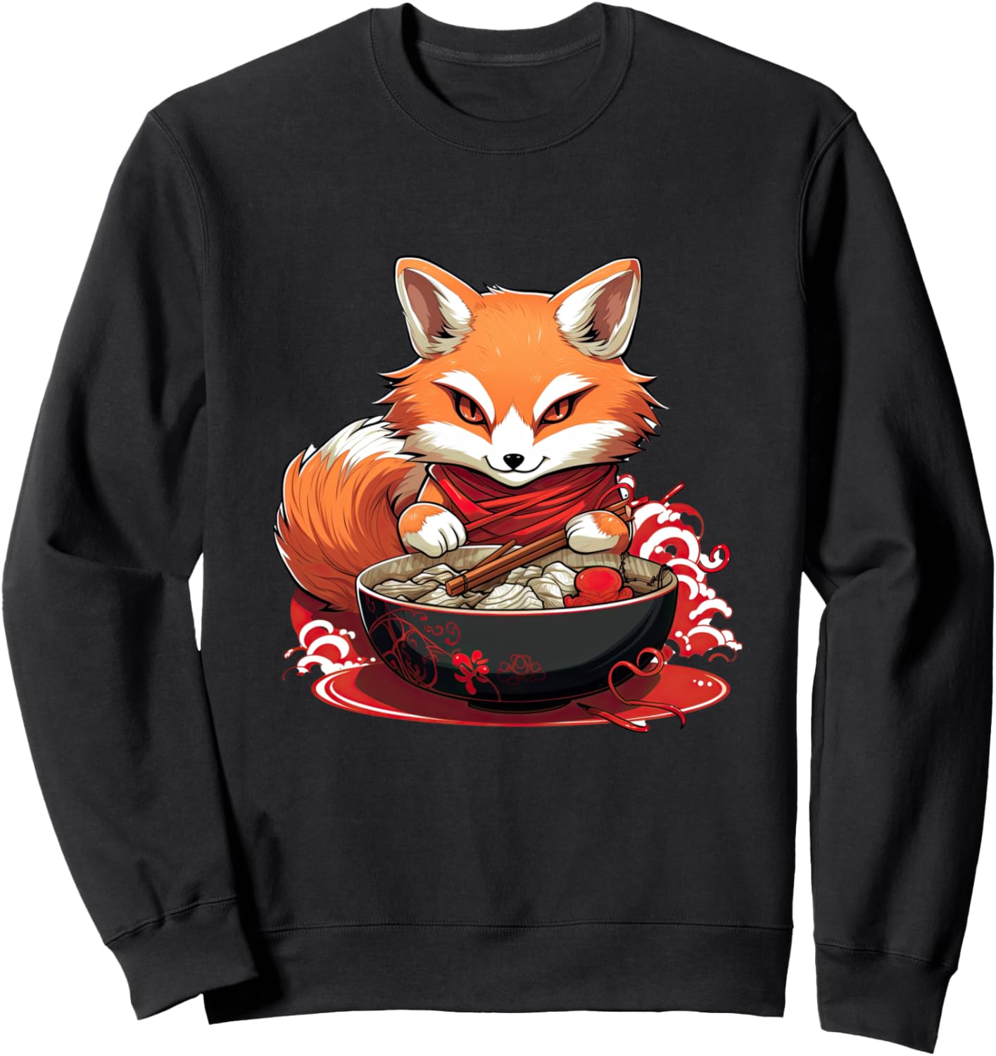 

Толстовка Japanese Ramen Eating Animal Design, черный