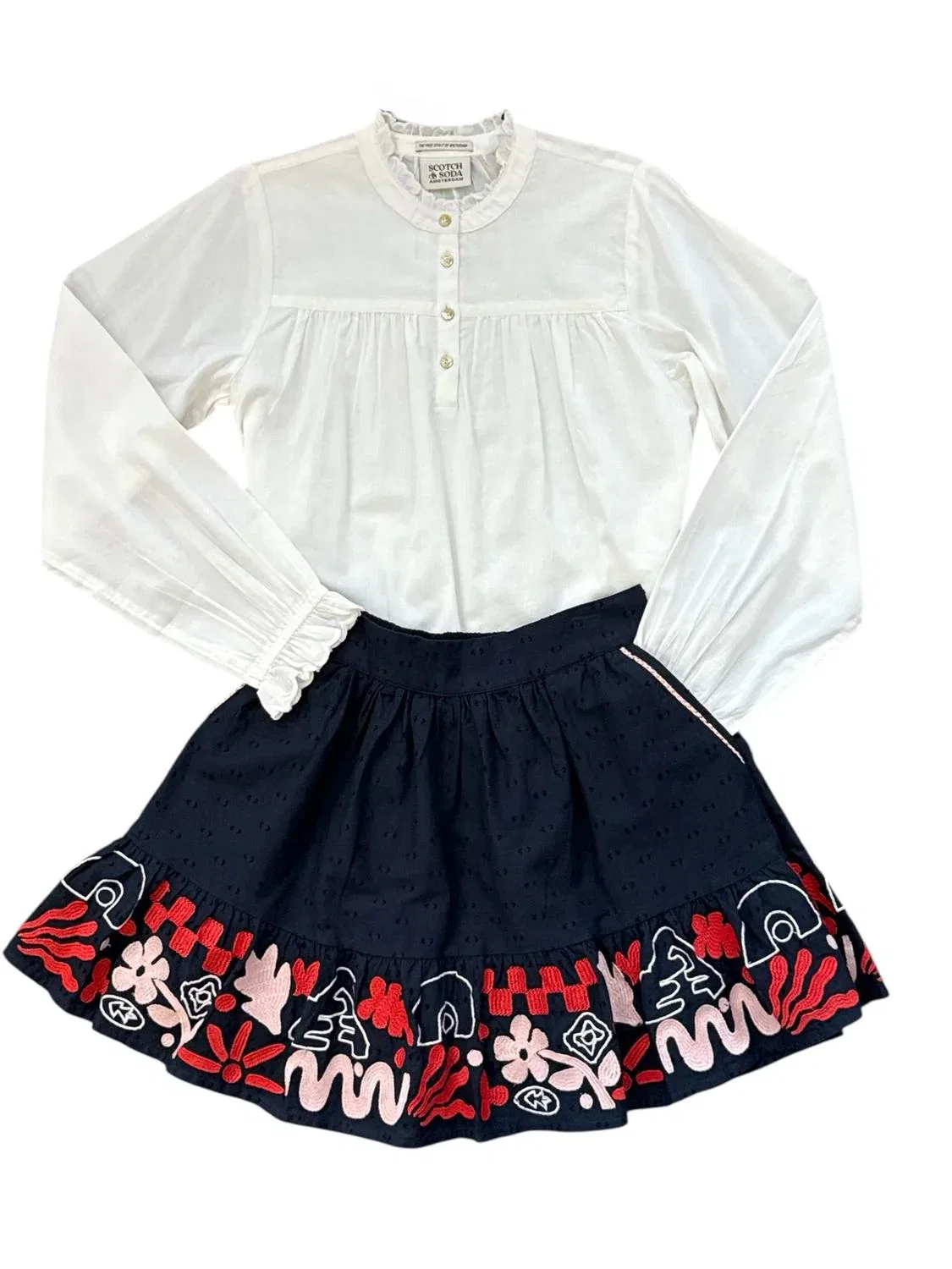 SCOTCH & SODA Модальный топ для девочек, белый — фото 4