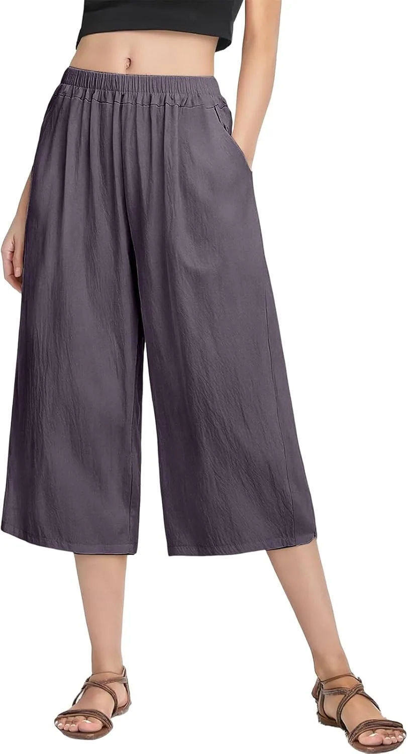 

Женские капри из хлопка и льна, летние палаццо RODYETQQ