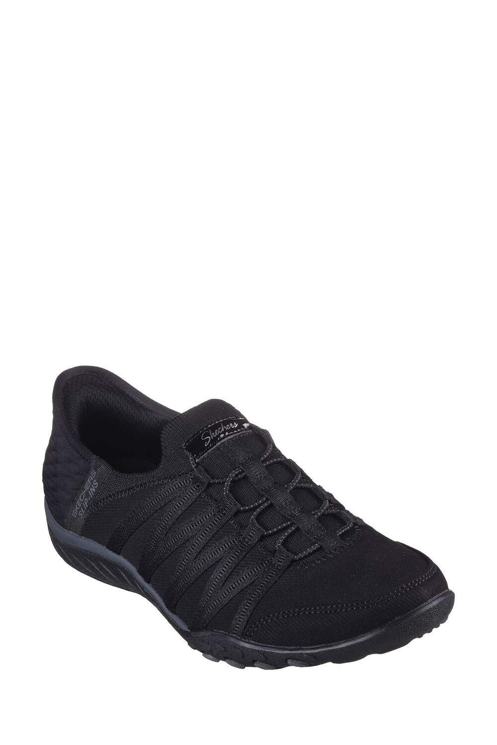 Дышите легко катайтесь со мной в спортивных кроссовках без шнуровки Skechers, черный — фото 3