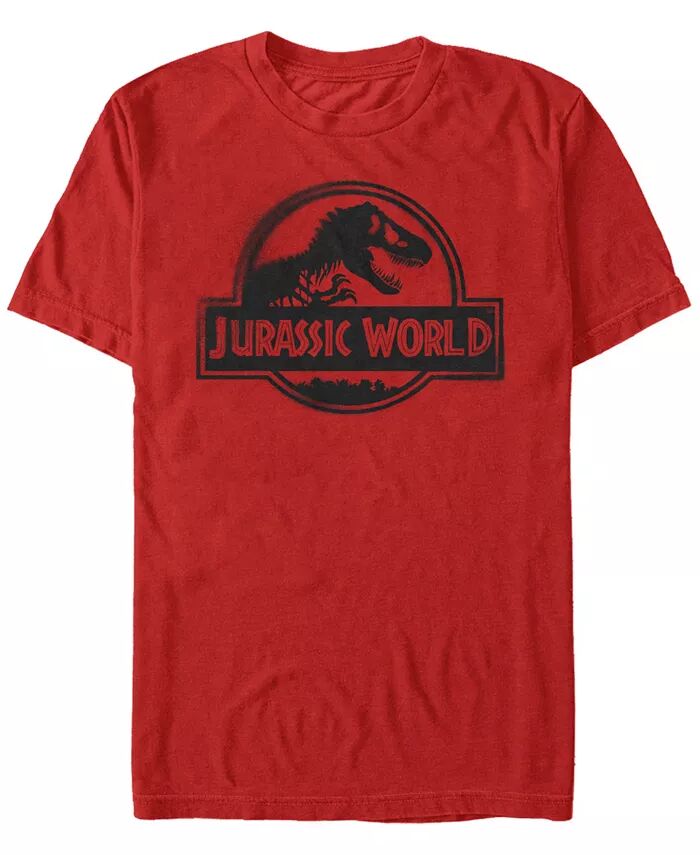 

Футболка мужская черная с коротким рукавом с логотипом-спрей-краской Jurassic World Fallen Kingdom Fifth Sun, красный