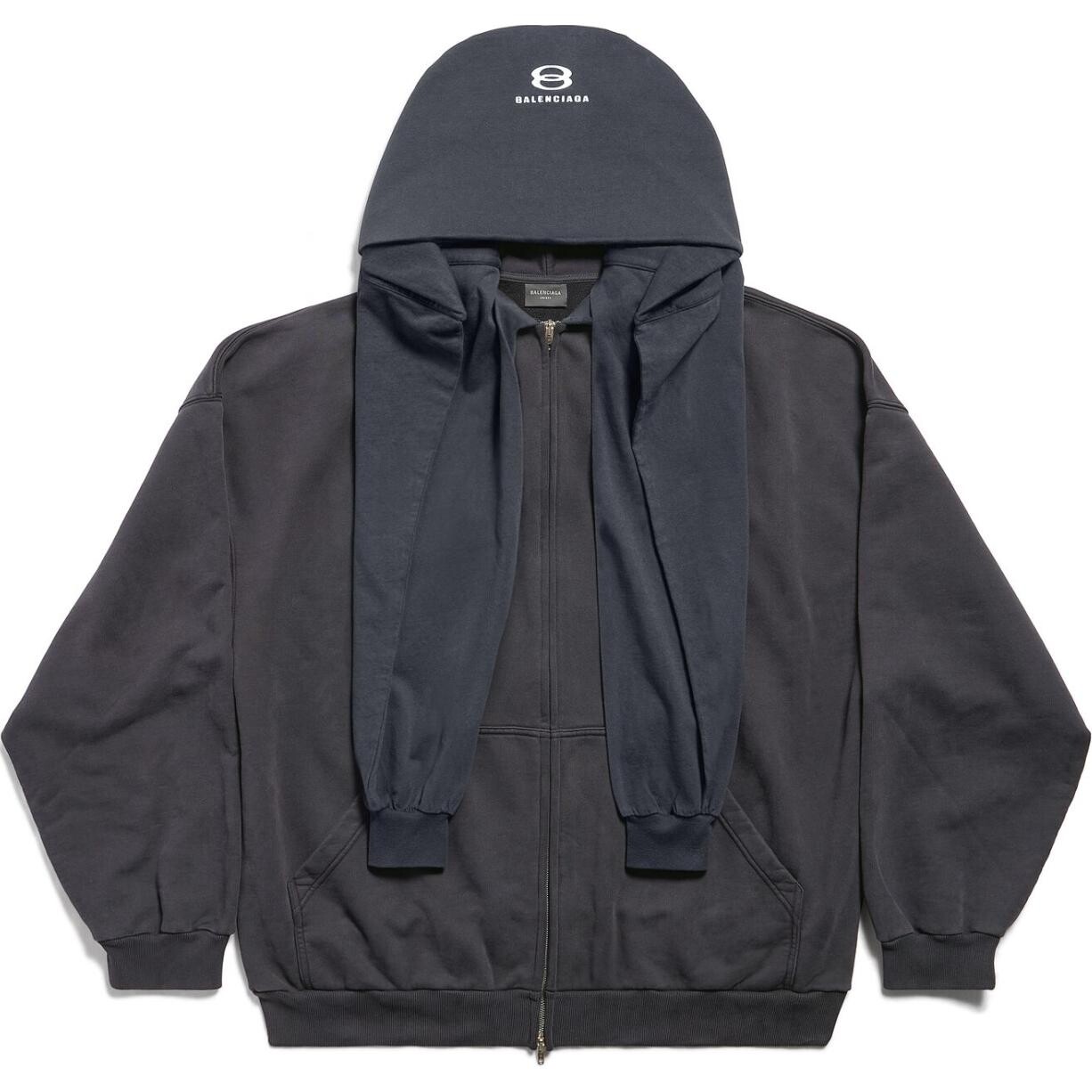 Толстовка с капюшоном Incognito Unity Sport Icon на молнии FW24 Balenciaga, темно-синий