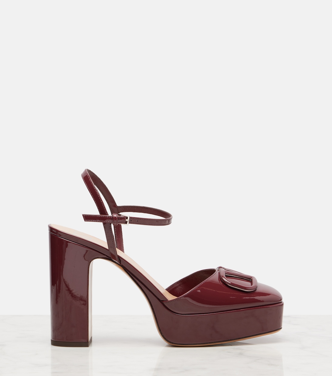 Лакированные туфли на платформе VLogo 115 Valentino Garavani, Rosewood — фото 4