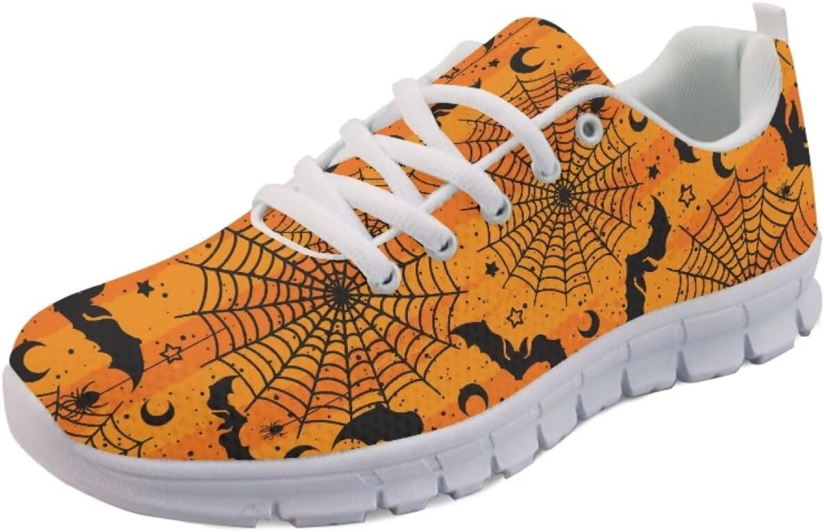 

Кроссовки Forchrinse Purple Nebula Blue Galaxy для мужчин и женщин, легкие спортивные кроссовки для бега и занятий в зале, Halloween Bat Spider Web Print