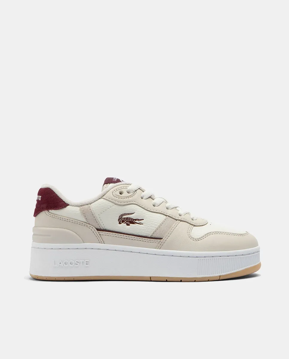 Женские кроссовки T-Clip из кожи Lacoste, серый