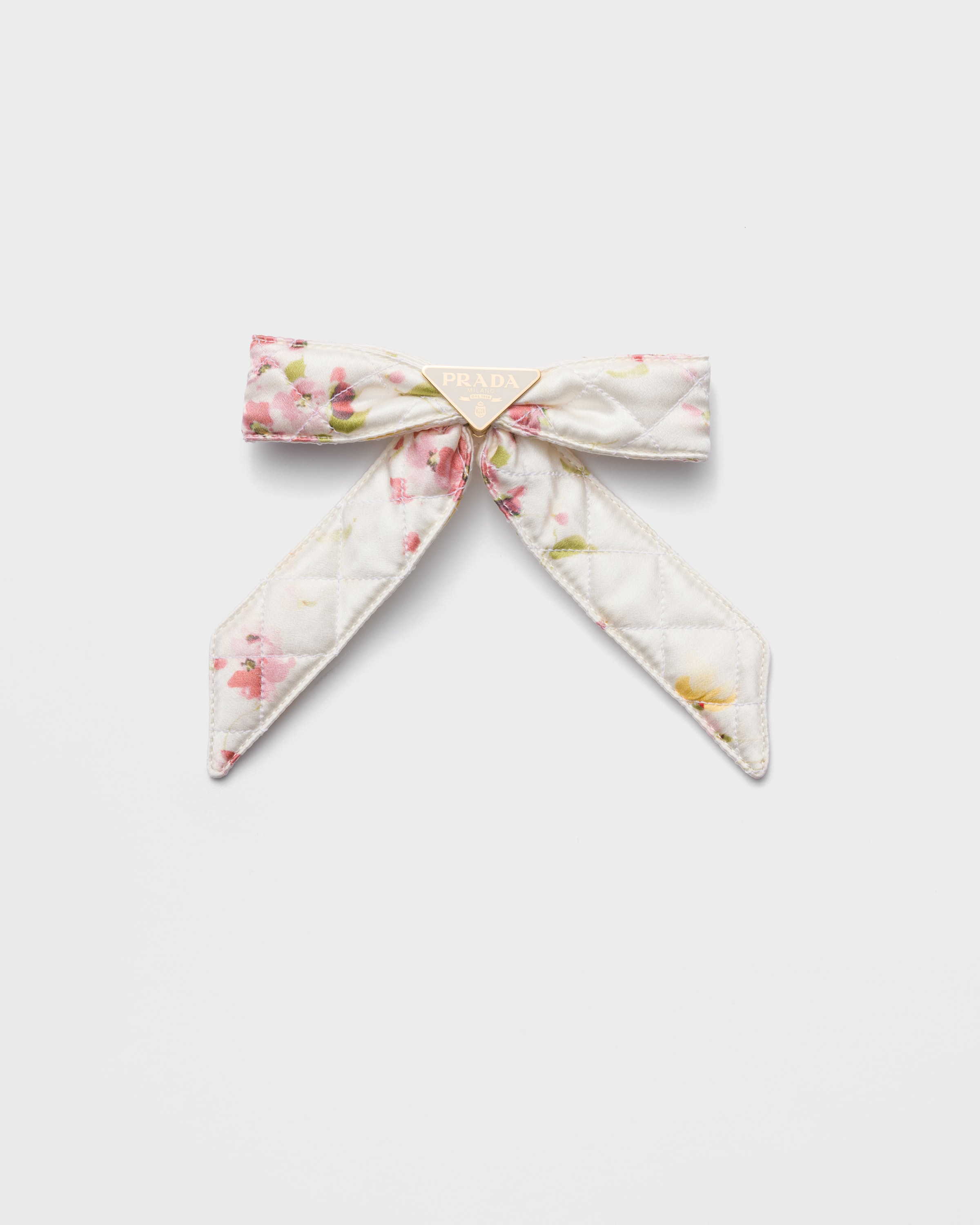 

Атласная заколка для волос с цветочным принтом Prada, розовый