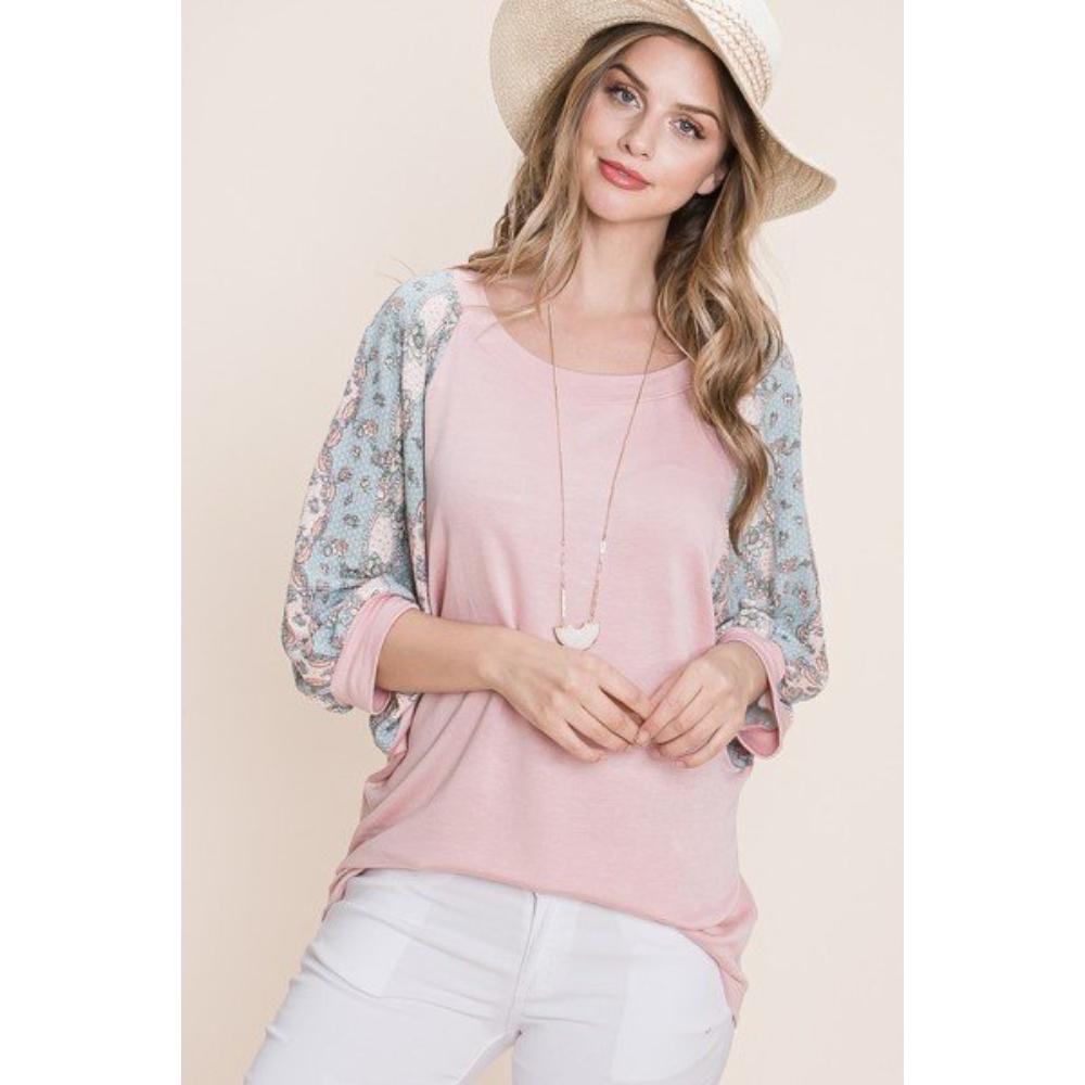 

Однотонный топ из французского трикотажа FASHNZFAB, розовый
