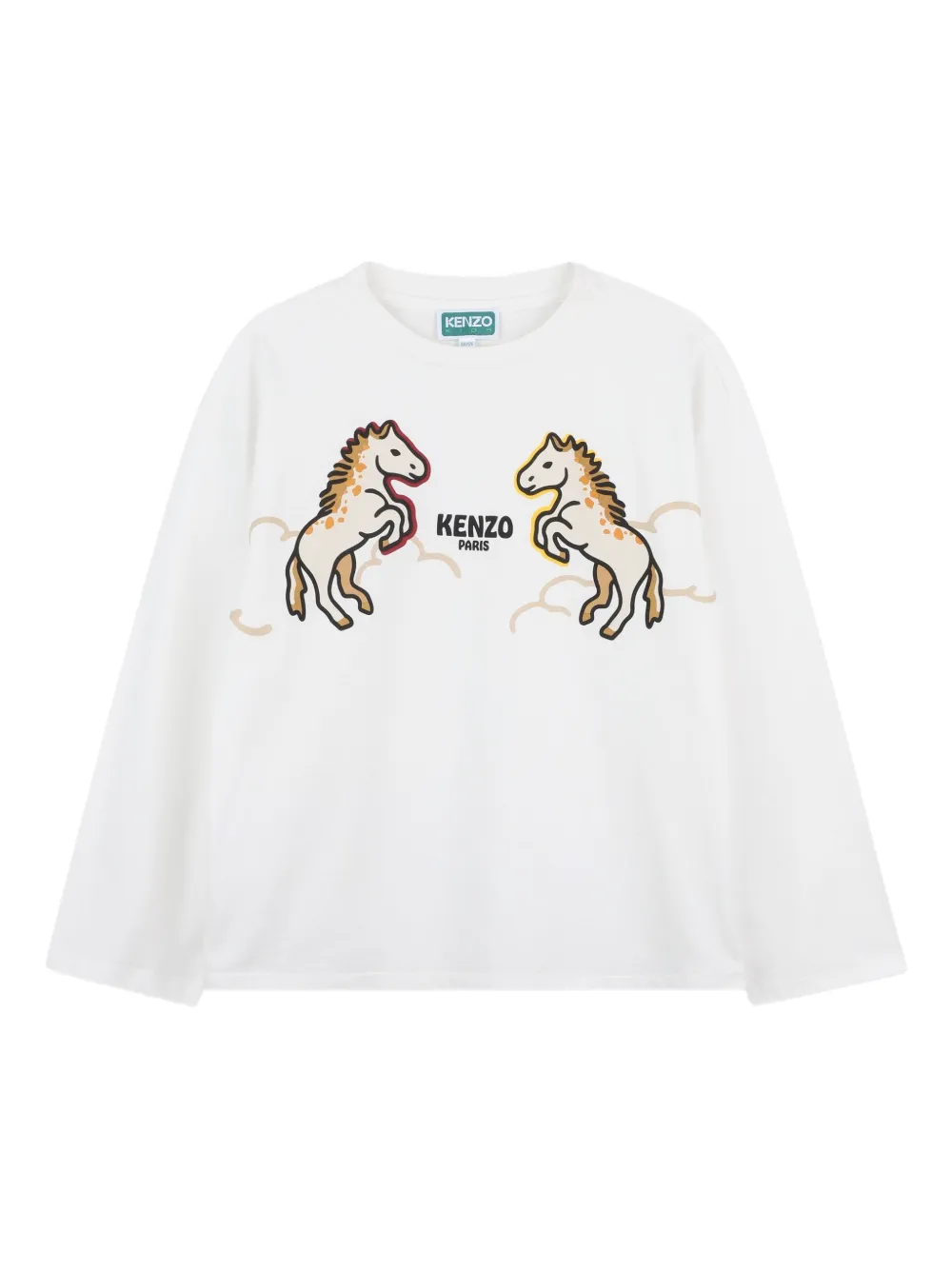 

Топ с изображением лошади к Лунному Новому году Kenzo Kids, белый