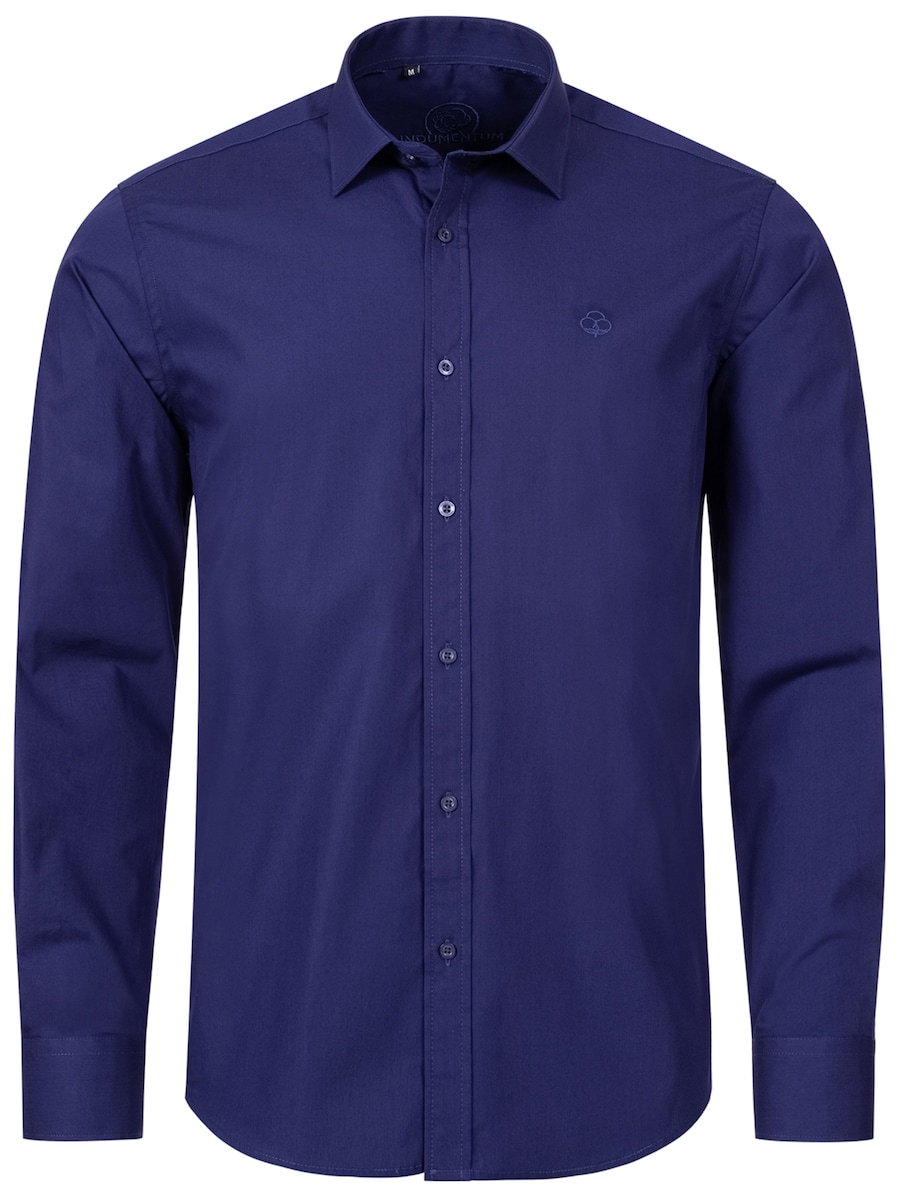 

Рубашка на пуговицах классического кроя Indumentum, темно-синий
