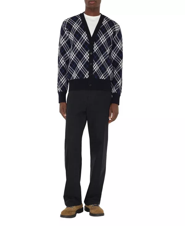 

Кардиган из клетчатой хлопчатобумажной ткани Burberry, синий