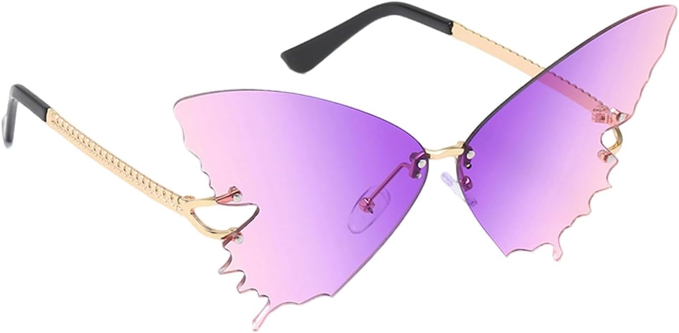

Солнцезащитные очки Butterfly UV, модные очки с антибликовым покрытием, женские солнцезащитные очки без оправы для активного отдыха, вождения и путешествий, летние Generic, Lavender