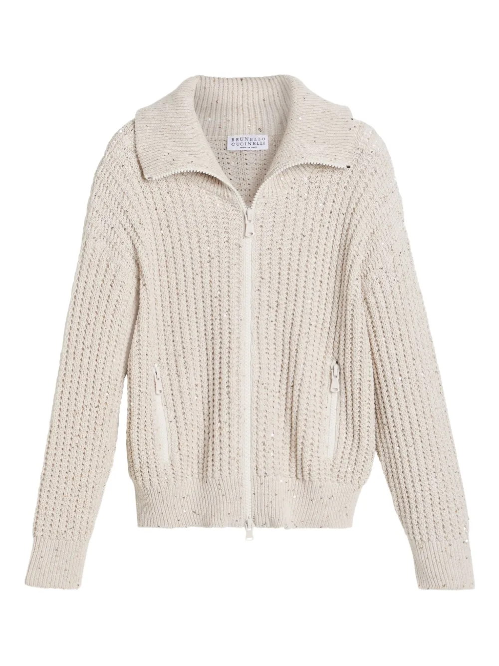 

Кардиган из смесового хлопка Brunello Cucinelli Kids, нейтральный