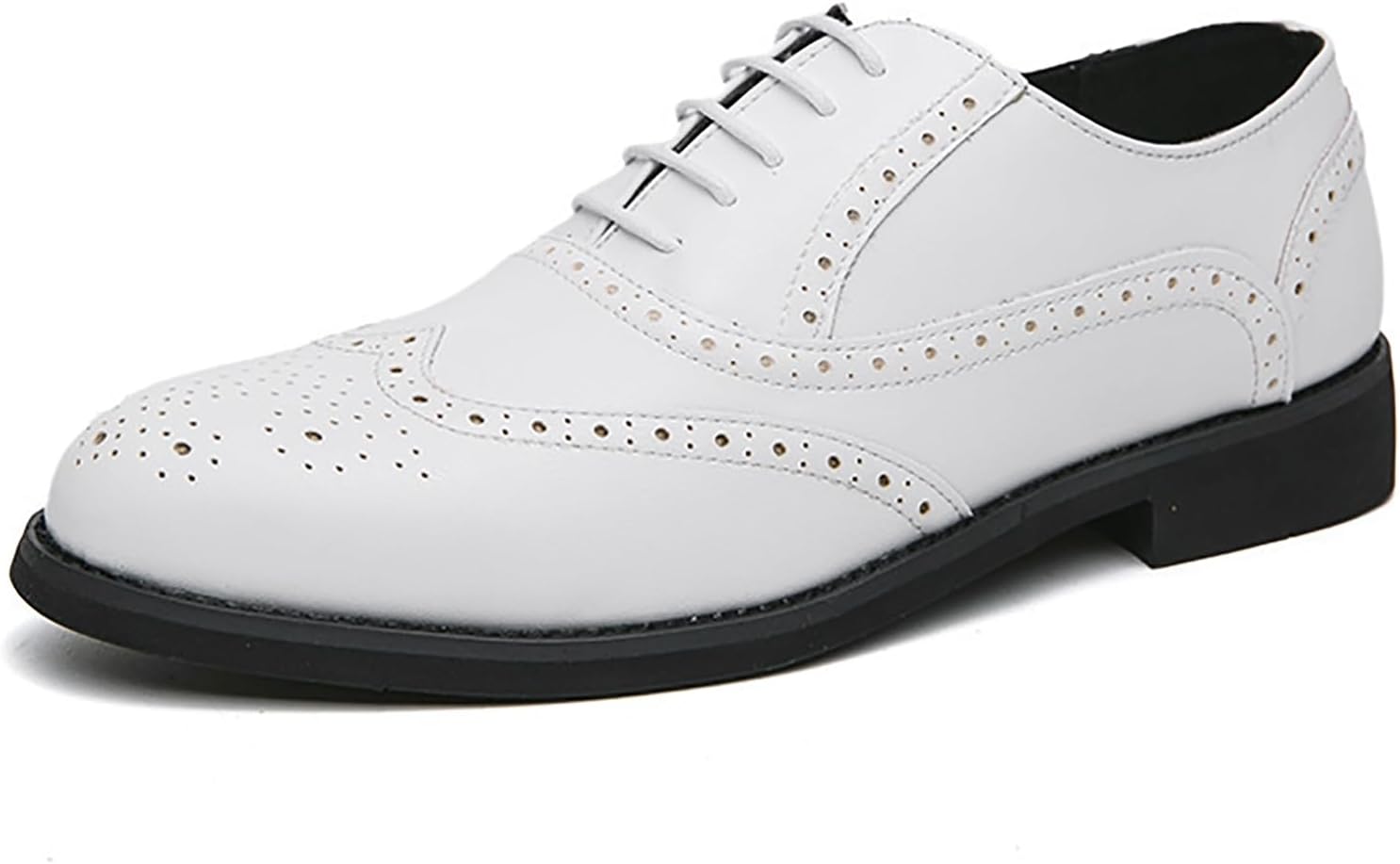 

Мужские оксфорды Brogue с крыльями, шнуровкой, классические кожаные с резьбой, удобные, с низким каблуком, дышащие, повседневные деловые туфли Derby в стиле Гэтсби для офиса, прогулок и свадеб Qeosnbx, белый