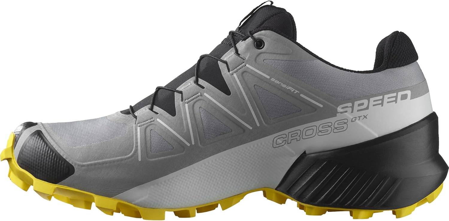 

Кроссовки для трейлраннинга Salomon Men's Speedcross GTX Waterproof, Sharkskin/Black/Lemon