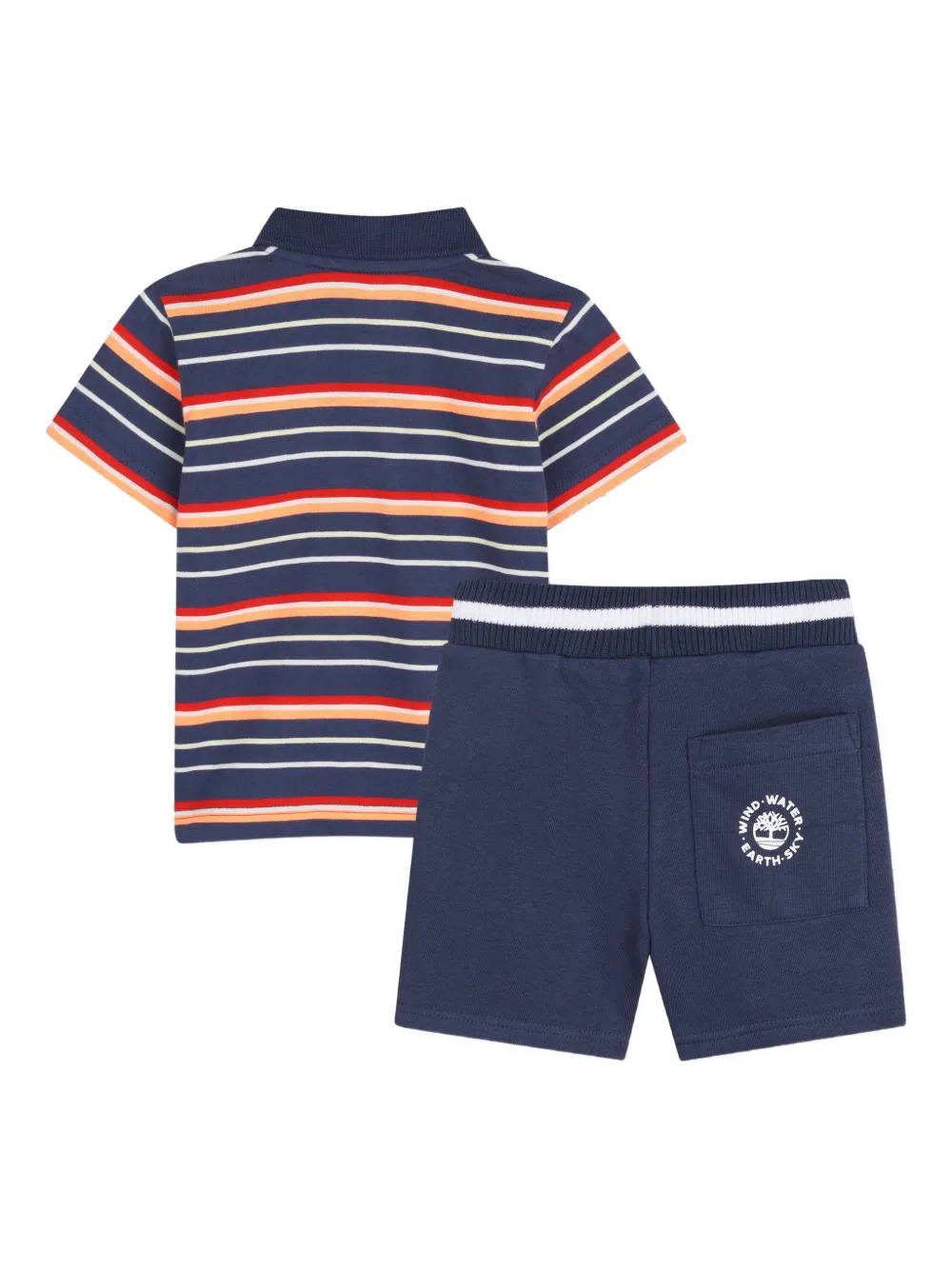 Комплект из футболки и шортов в полоску Timberland Kids, синий — фото 2