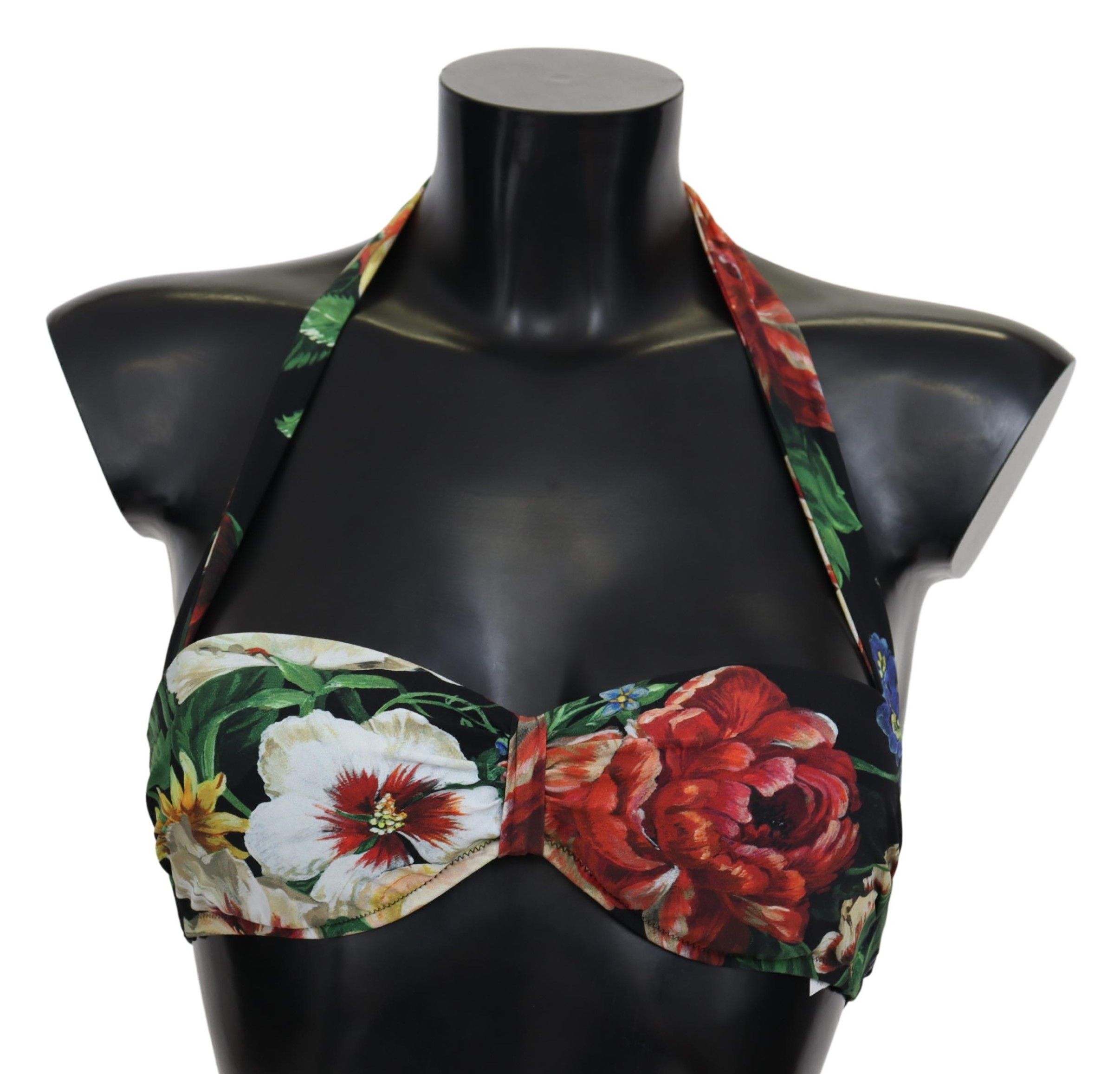 

Шикарный топ бикини с цветочным принтом - Летняя элегантность Dolce & Gabbana, черный