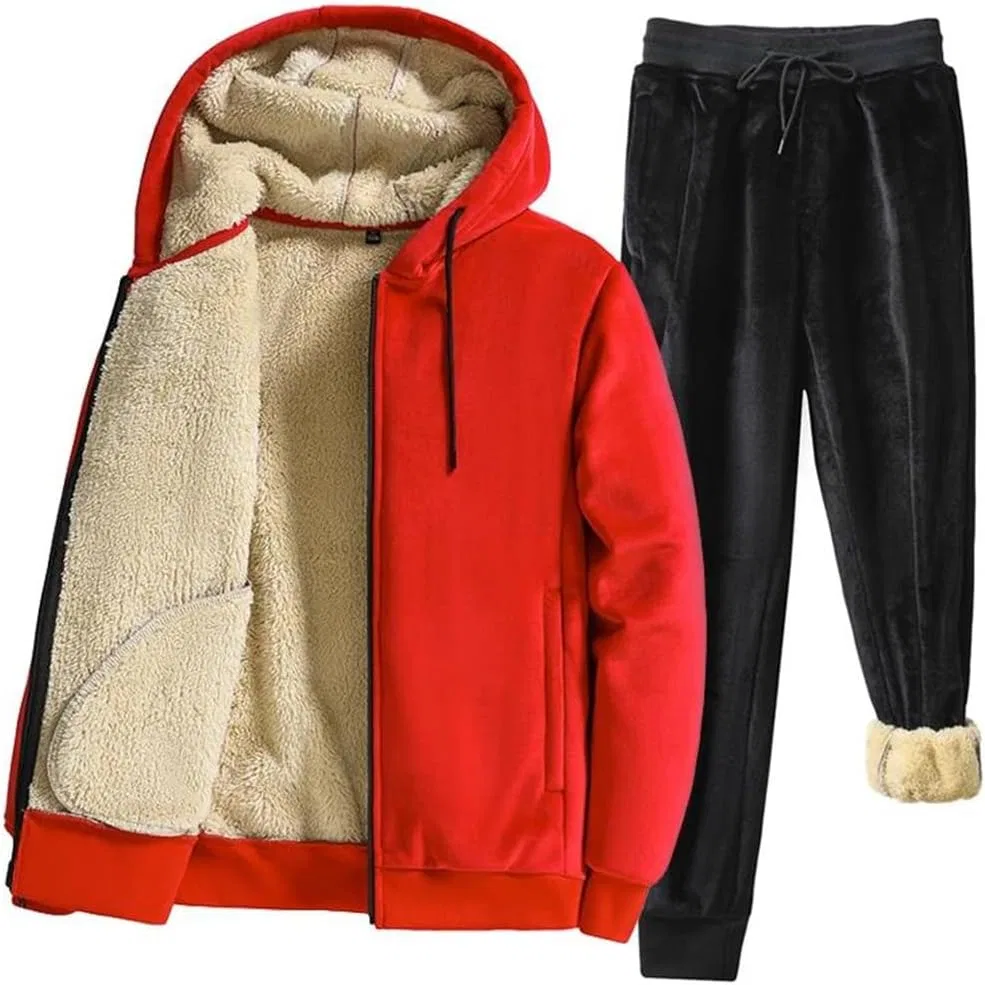 Спортивный костюм флисовый, Men’S Winter Fleece Parka Tracksuit Set, серый — фото 4