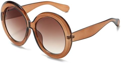 

Винтажные большие круглые солнцезащитные очки для женщин, модные двухцветные градиентные очки с защитой от УФ-излучения UV400, модные панк-солнцезащитные очки для мужчин MTZJH, One Size