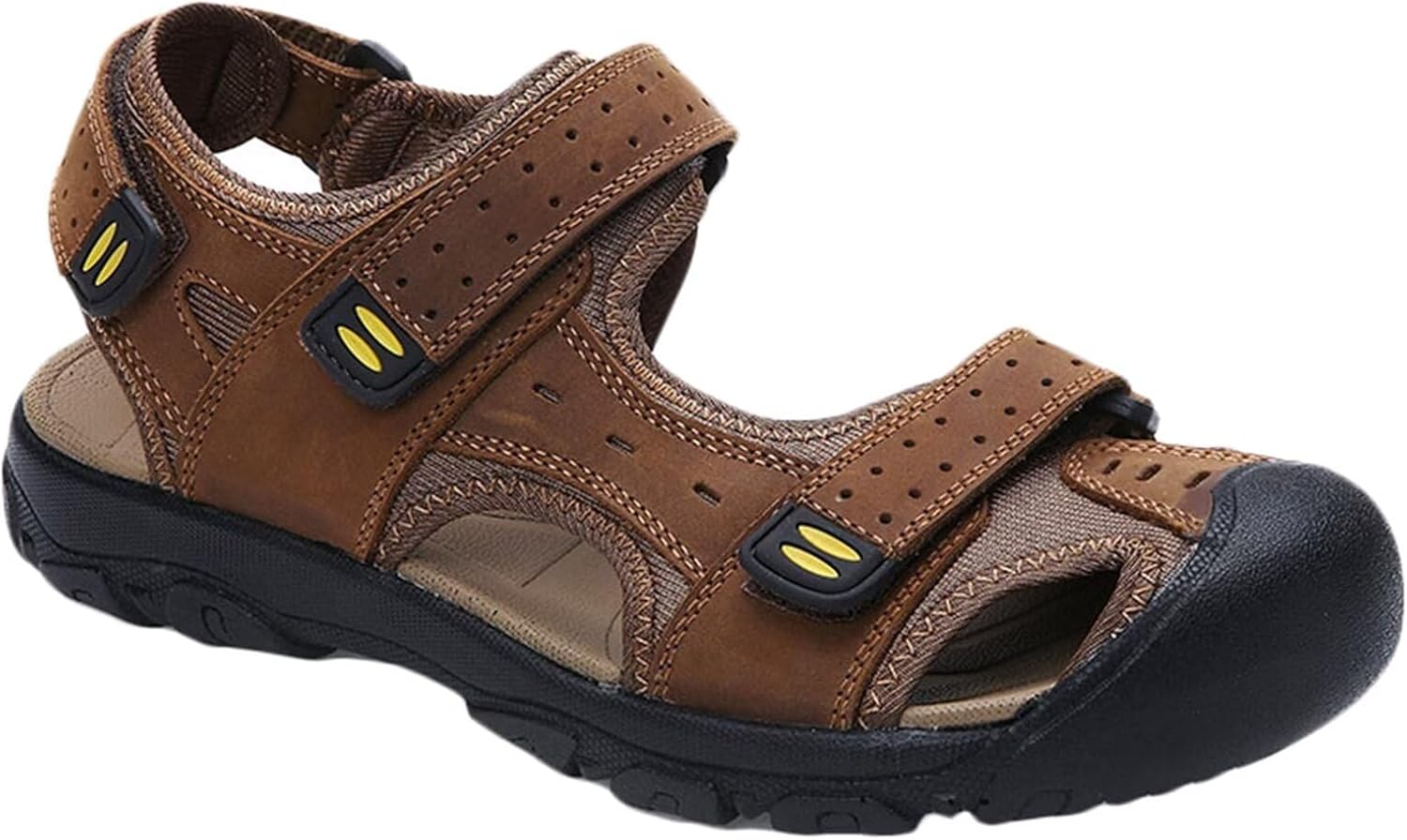 

Мужские спортивные сандалии для активного отдыха, походные сандалии с закрытым носком, кожаные сандалии для спорта, прогулок по тропам, повседневные сандалии, водные тапочки Hnvavq, C