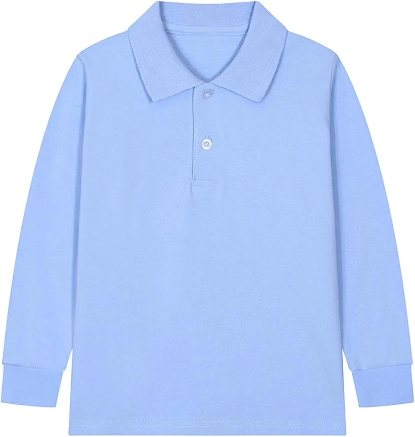 Детская футболка поло с длинным рукавом, Solid Color, синий