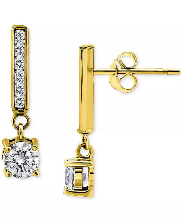 

Серьги-Подвески с кубическим цирконием из стерлингового серебра, эксклюзивно в Macy's Giani Bernini, gold