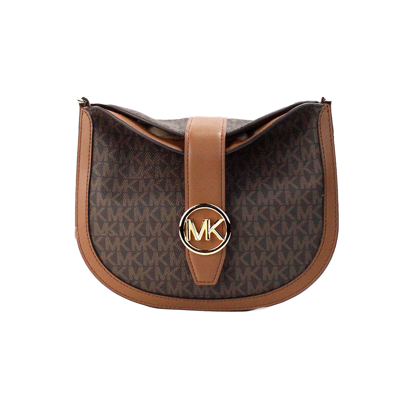 

Сумка-хобо через плечо Gabby Small Brown Signature из ПВХ с откидным верхом Michael Kors