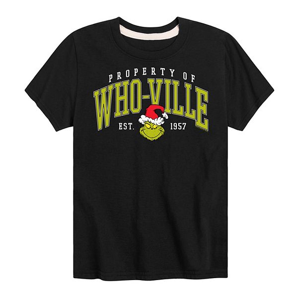 

Футболка с принтом Dr Seuss The Who-ville для мальчиков 8-20 Grinch, Black