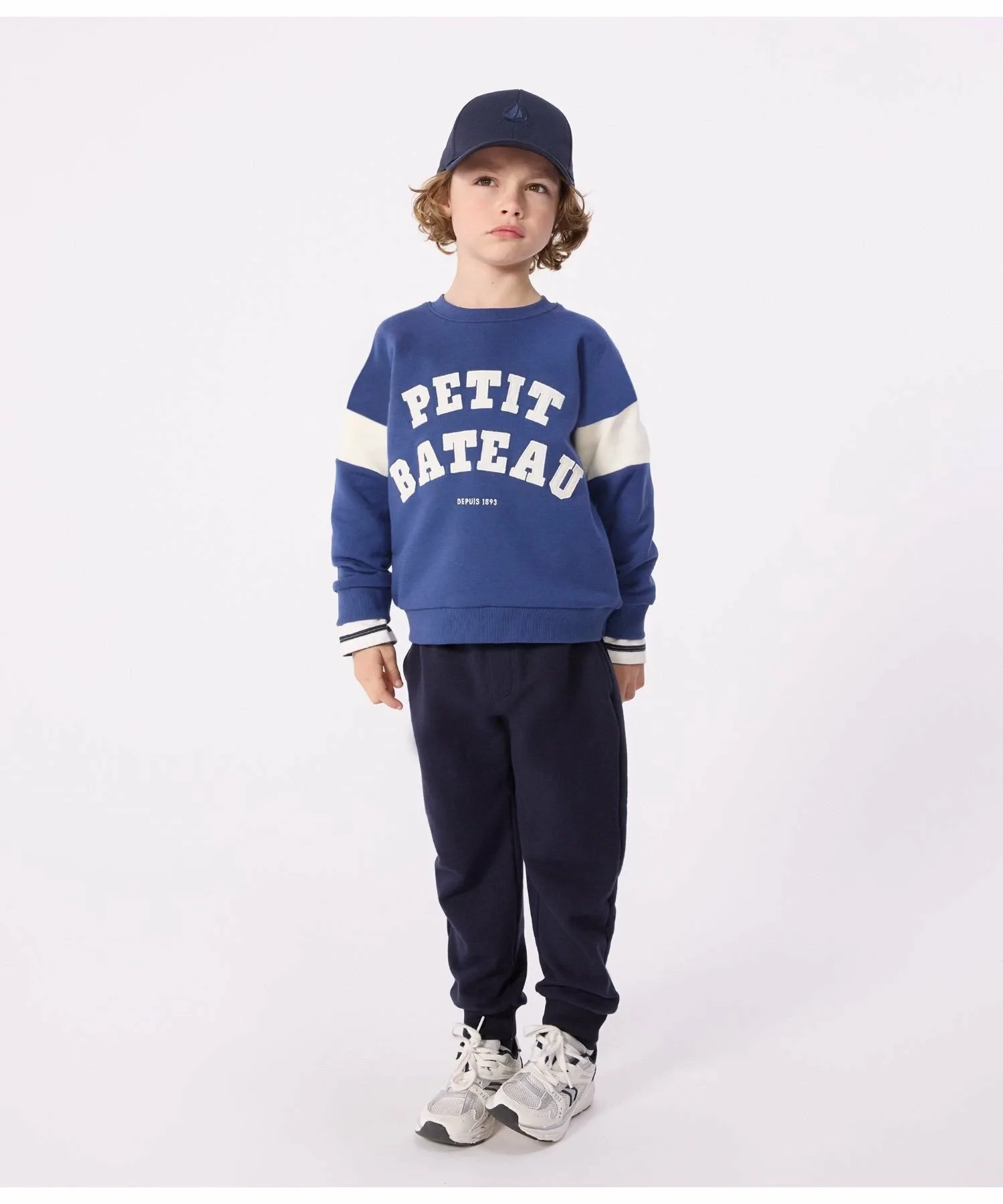 Хлопковые спортивные штаны PETIT BATEAU, Navy — фото 2