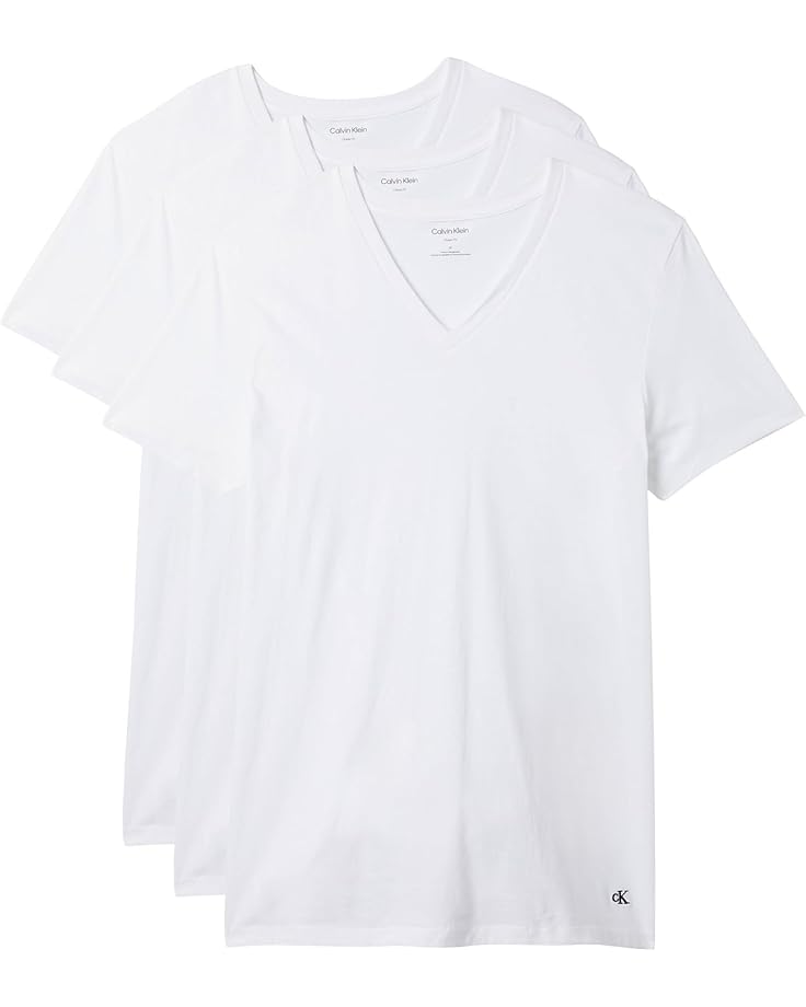 

Футболка Calvin Klein Underwear Cotton Classics 3-pack V-neck T-shirt, цвет White/White