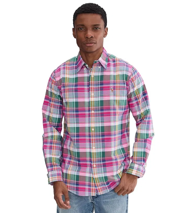 Рубашка Oxford в клетку Classic Fit Plaid Oxford Shirt Polo Ralph Lauren, Harbor Island Blue