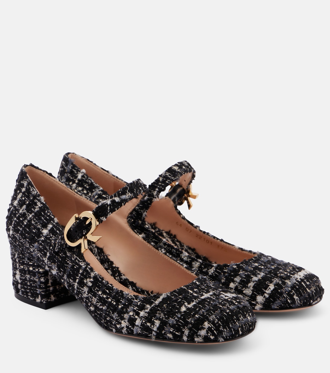 Туфли Mary Jane из букле Mary Ribbon 45 Gianvito Rossi, черный