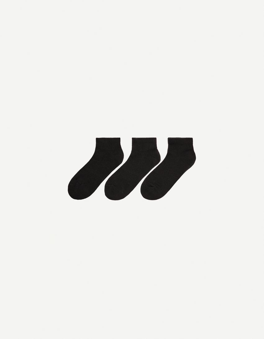 

Упаковка из 3 пар спортивных носков Bershka, черный
