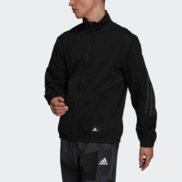 Куртка adidas M Future Icon Stripe Woven Stand Collar Sports Logo Jacket Black, мультиколор — фото 2
