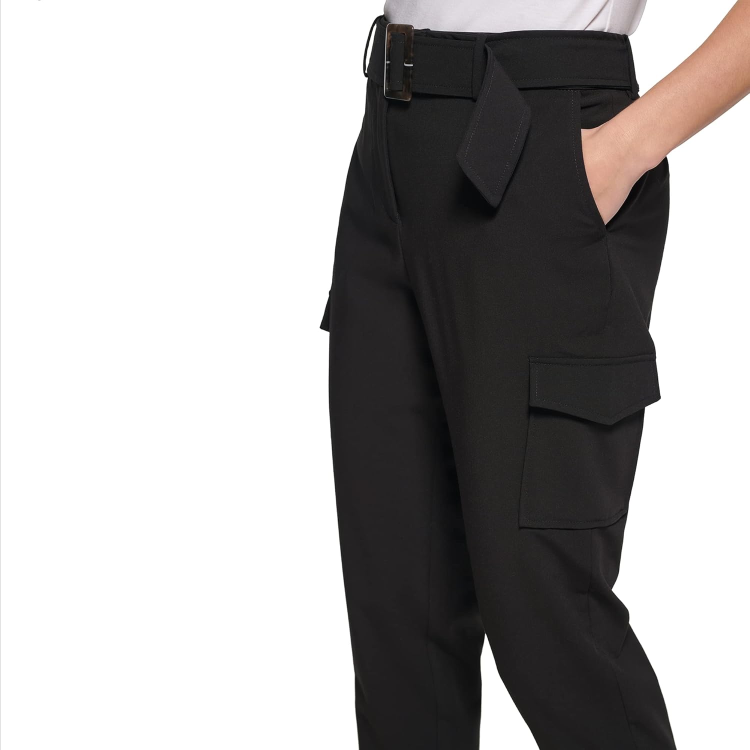Мягкие и легкие женские спортивные брюки Calvin Klein из эластичной ткани, Black — фото 4