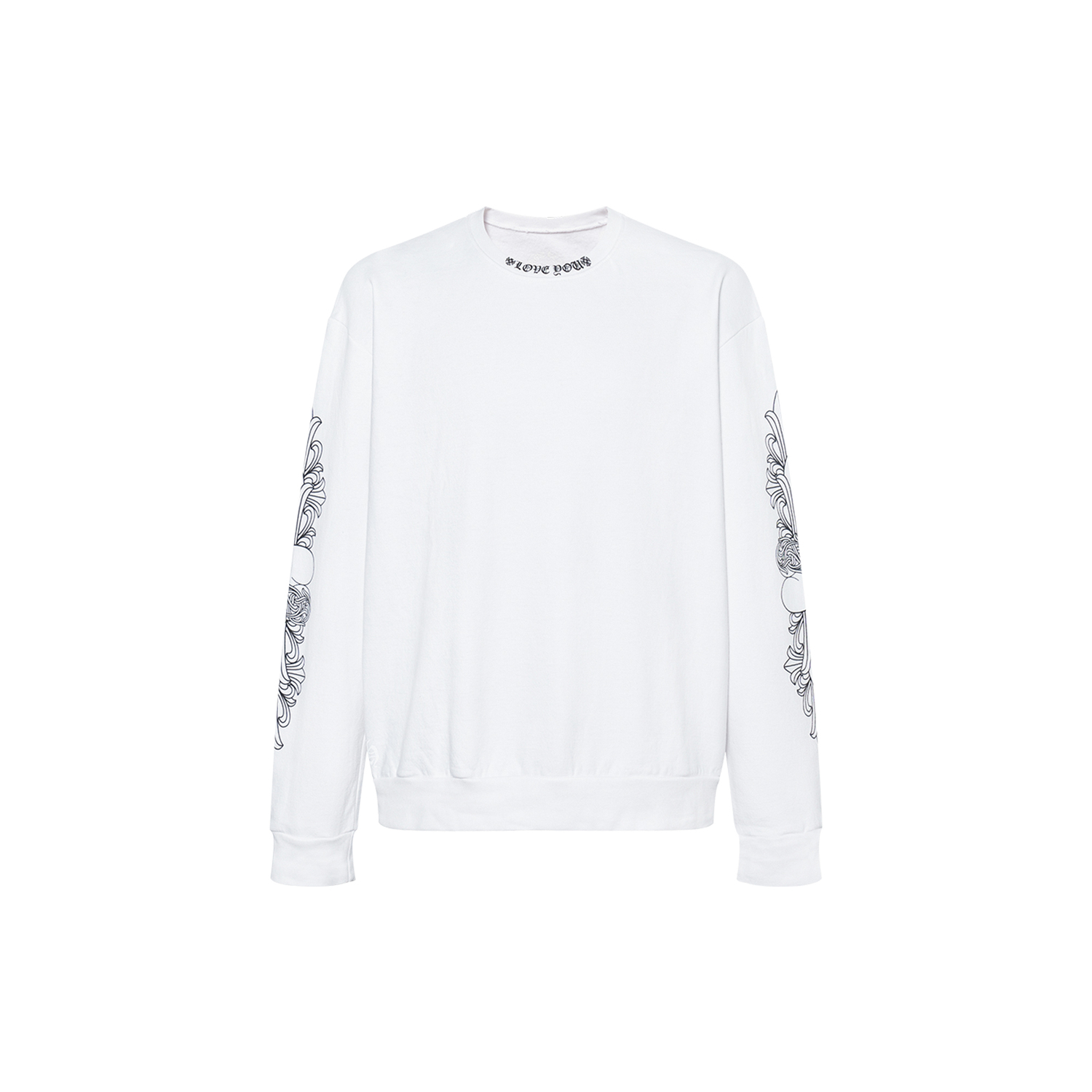 

Свитшот с цветочным принтом и круглым вырезом Chrome Hearts, белый