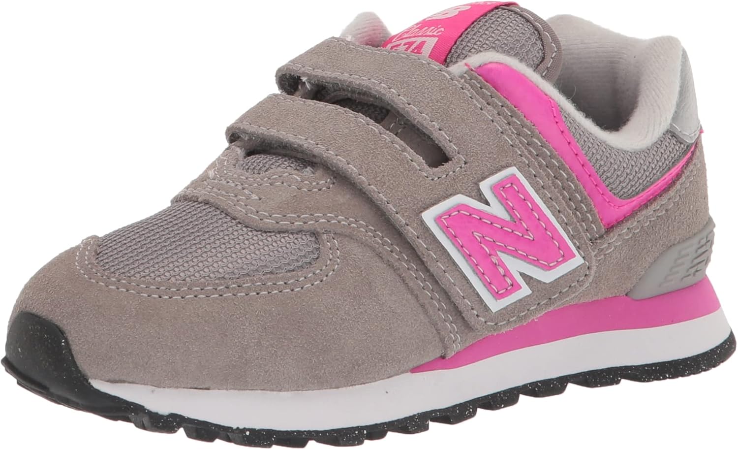 

Кроссовки New Balance Kids 574 Core на застежке-липучке, розовый/серый