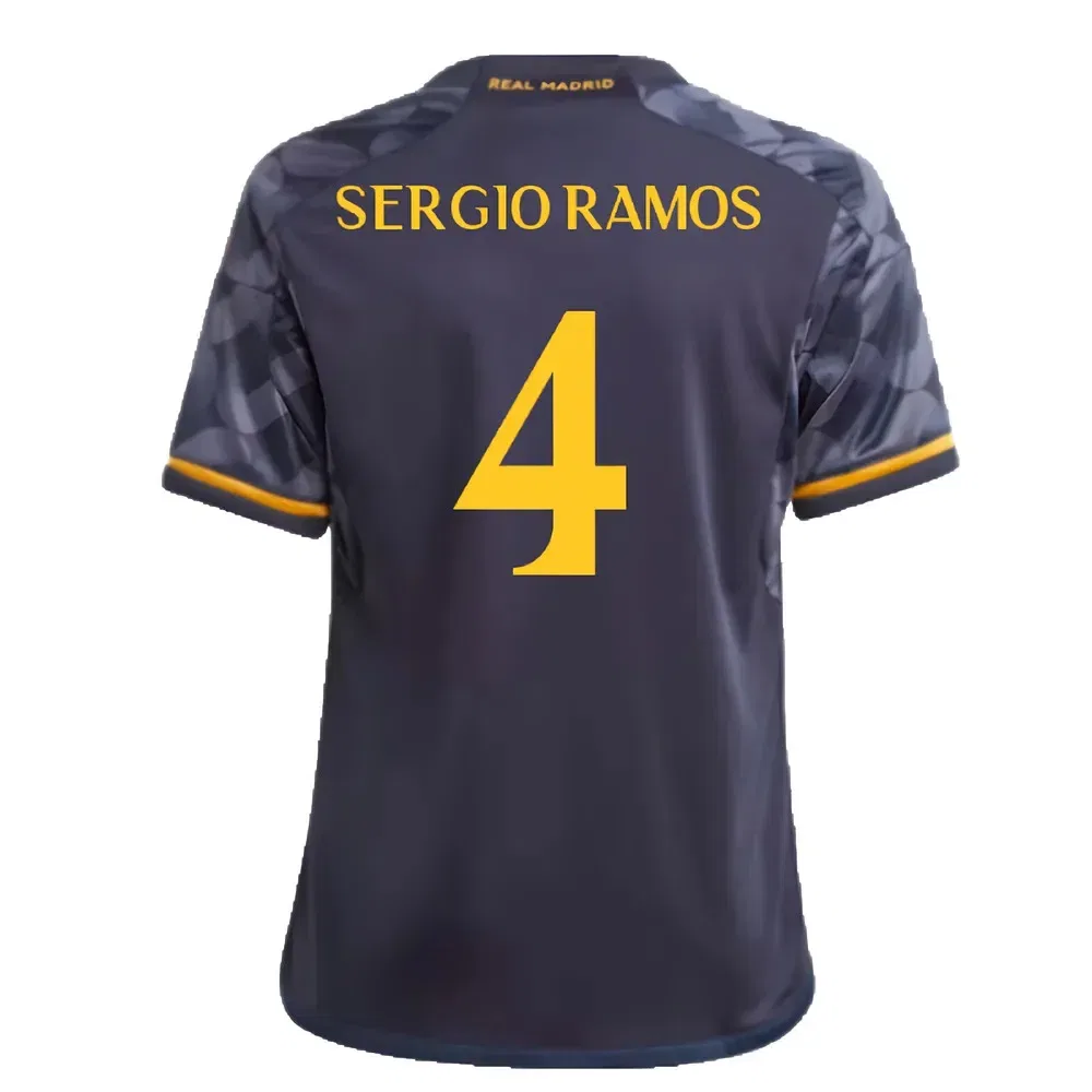 Детская футболка Real Madrid Sergio Ramos 4 (выездная) 2023/24, темно-синий — фото 2