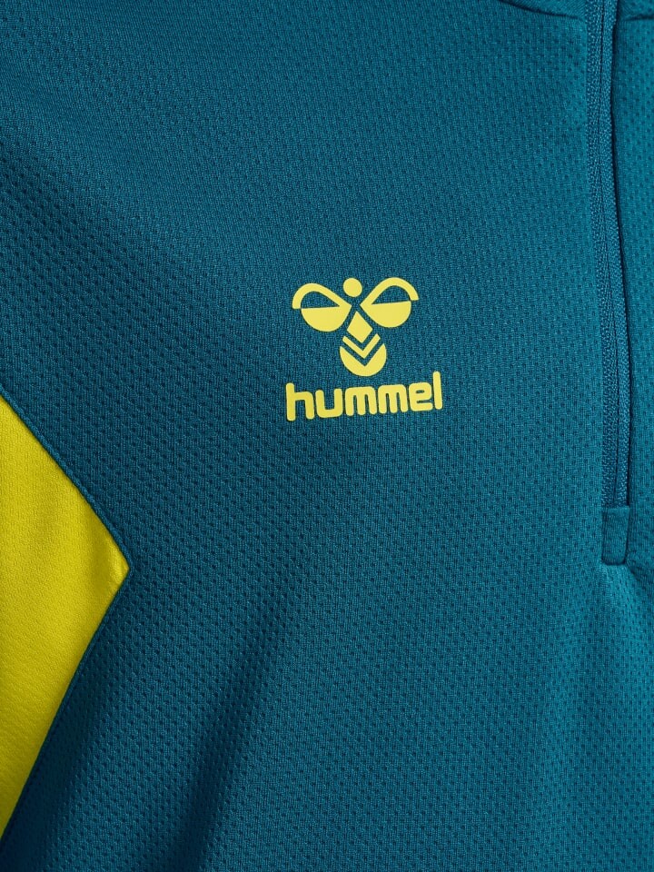 Толстовка Hummel Halbreißverschluss Sweatshirt Hmlauthentic Multisport Kinder, цвет BLUE CORAL/SULPHUR SPRING — фото 3