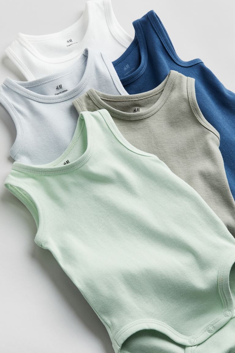 

Набор из 5 хлопковых боди H&M, зеленый