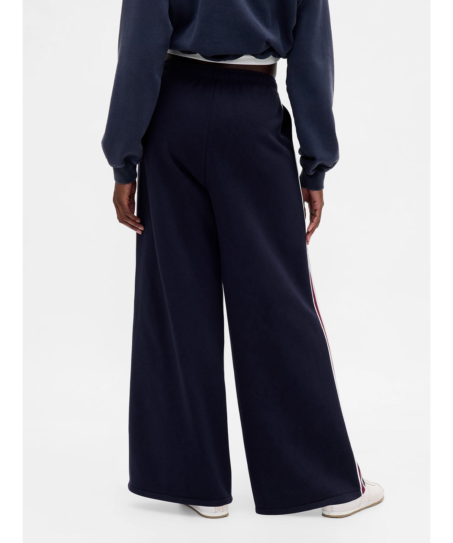 (W) Винтажные мягкие широкие спортивные штаны свободного кроя GAP, NAVY_UNIFORM_STRIPE — фото 4