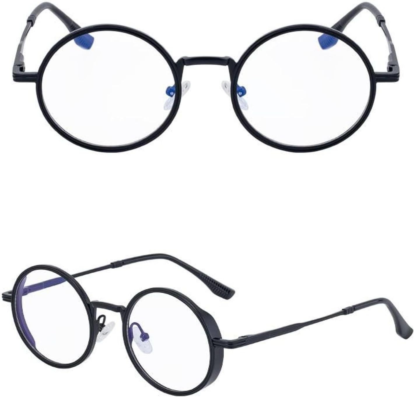 

Панк-солнцезащитные очки круглой формы для женщин и мужчин, роскошные, модные, с металлической оправой, в стиле стимпанк, с защитой от УФ-излучения UV400 TVTBBVV, C2blackwhite