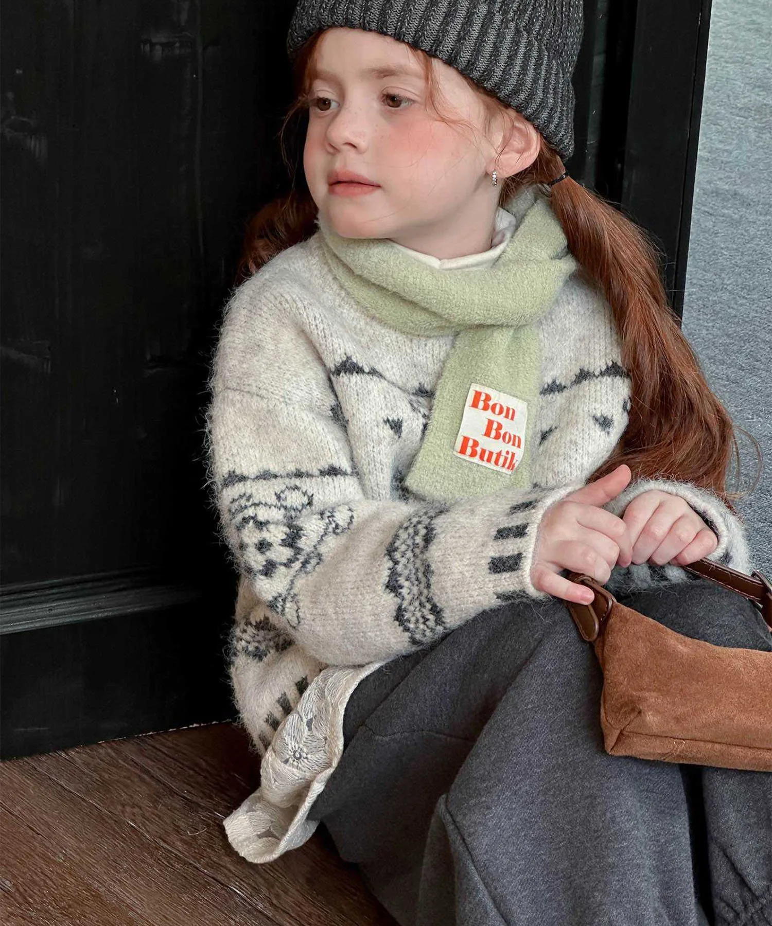 Свитер Ретро вязаный Aimoha Kids, Light beige — фото 2