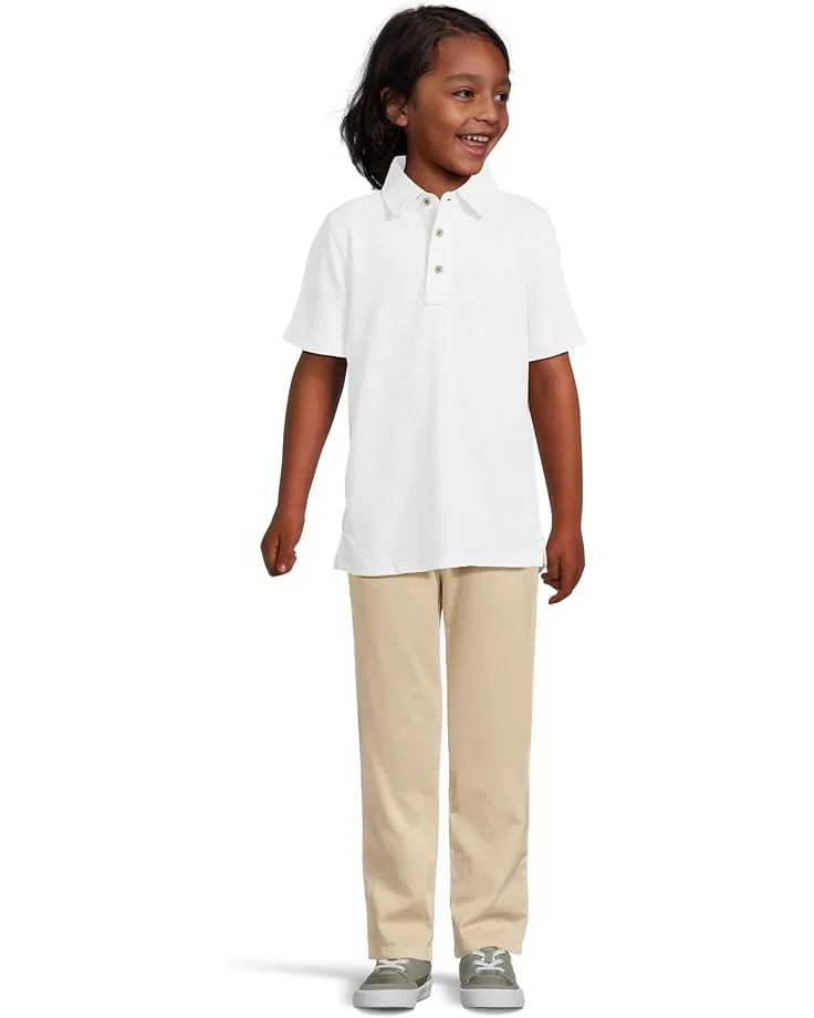Поло Johnston & Murphy Kids Vintage Slub Polo (Big Kid), WhiteSee Less — фото 4