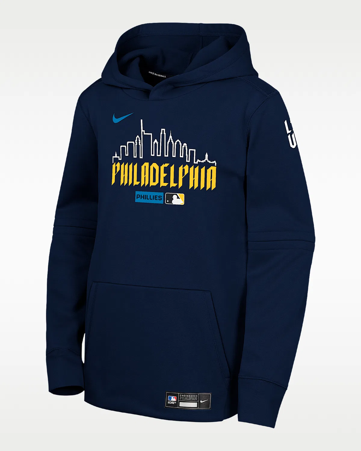 Детская Nike Therma-FIT MLB Пуловер Худи Philadelphia Phillies Authentic Collection City Connect, College Navy