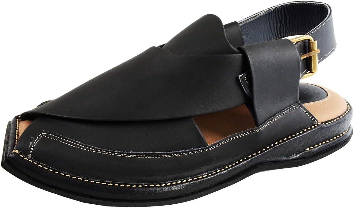 

Мужские сандалии ручной работы Norozi с двойной подошвой - шлепанцы из натуральной кожи - сандалии для мужчин Spazeup, черный