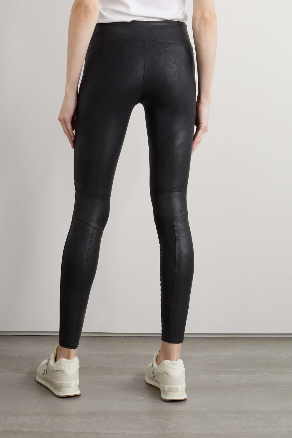 

Леггинсы Spanx Moto Faux Stretch-leather Leggings, черный